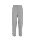 Pantaloni a gamba larga in misto lana vergine #grigio