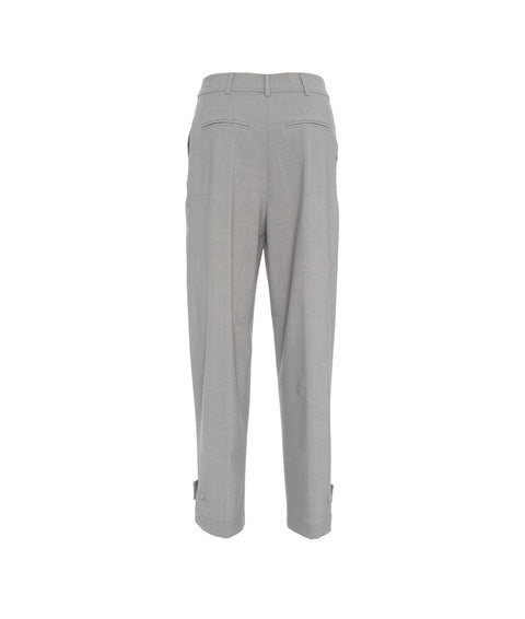 Pantaloni a gamba larga in misto lana vergine #grigio