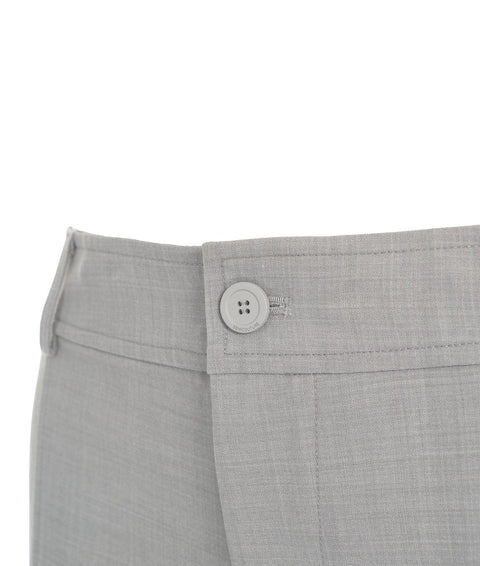 Pantaloni a gamba larga in misto lana vergine #grigio