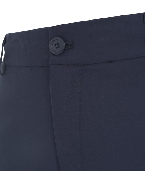 Pantaloni a gamba larga in misto lana vergine #blu