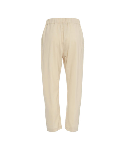 Pantaloni casual in misto lana vergine #beige