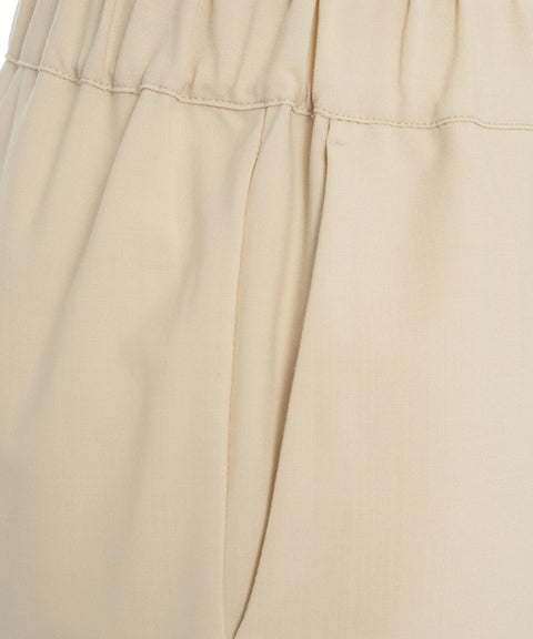 Pantaloni casual in misto lana vergine #beige