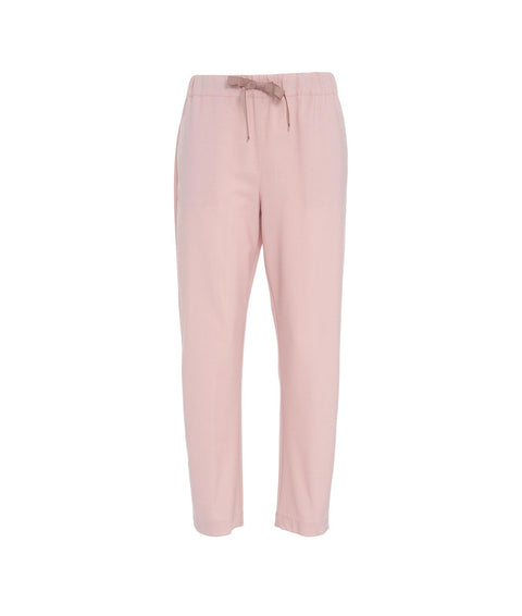 Pantaloni casual in misto lana vergine #rosa