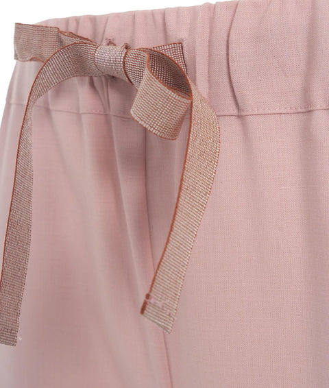 Pantaloni casual in misto lana vergine #rosa