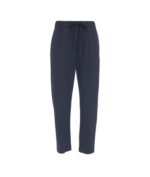 Pantaloni casual in misto lana vergine #blu