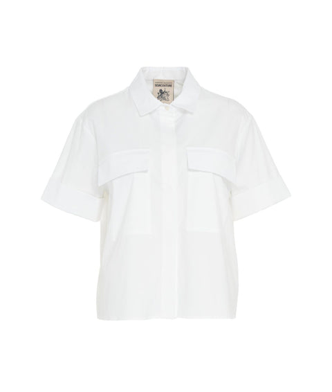 Camicia con pieghe #bianco