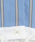 Camicia a righe con dettaglio in pizzo #blu