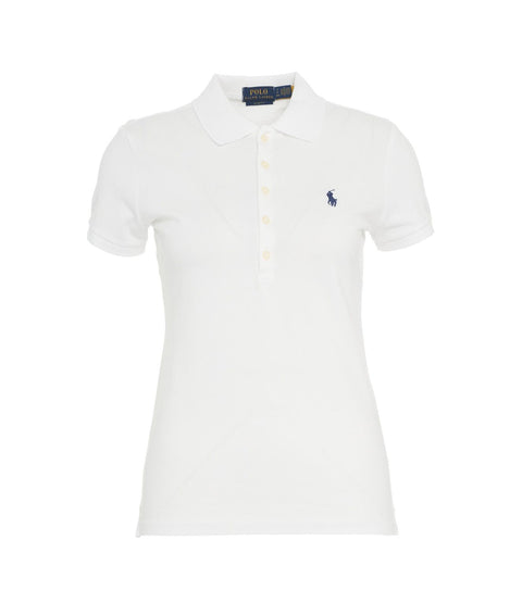 Polo con logo ricamato #bianco