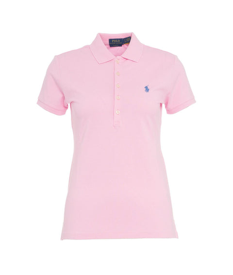 Polo con logo ricamato #pink