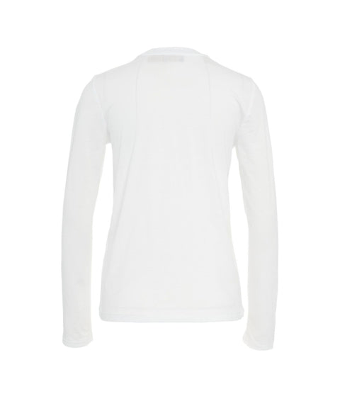 Maglia a maniche lunghe con logo ricamato #bianco