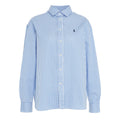 Camicia a righe con logo ricamato #blu