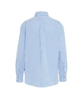 Camicia a righe con logo ricamato #blu