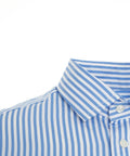 Camicia a righe con logo ricamato #blu