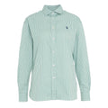 Camicia a righe con logo ricamato #verde