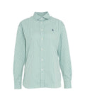 Camicia a righe con logo ricamato #verde