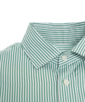 Camicia a righe con logo ricamato #verde