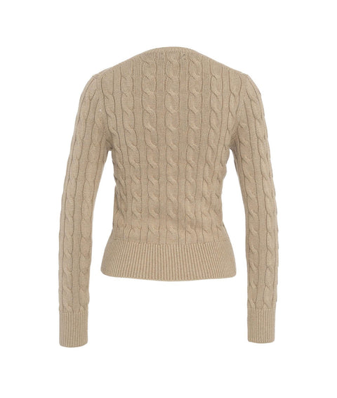 Cardigan in maglia intrecciata #beige