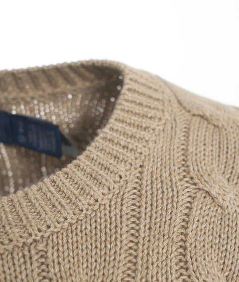 Cardigan in maglia intrecciata #beige