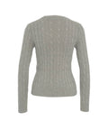 Maglione in maglia intrecciata con logo ricamato #grigio