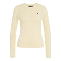 Maglione in maglia intrecciata con logo ricamato #beige