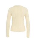 Maglione in maglia intrecciata con logo ricamato #beige