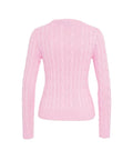 Maglione in maglia intrecciata con logo ricamato #rosa