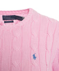 Maglione in maglia intrecciata con logo ricamato #rosa