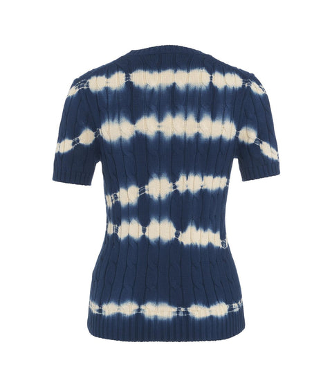 T-shirt a maglia con motivo batik #blu