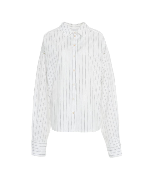 Camicia oversize con cut outs #bianco