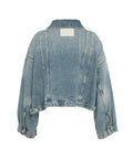 Giacca in denim cropped #blu