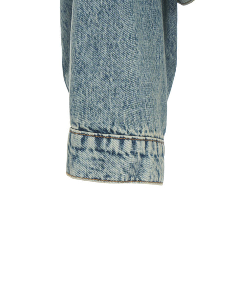 Giacca in denim cropped #blu