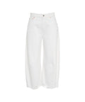 Cropped destroyed jeans #bianco