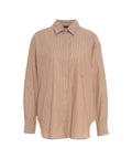 Camicia a righe oversize #marrone