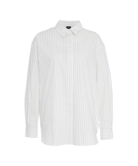 Camicia a righe oversize #bianco