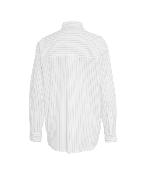 Camicia a righe oversize #bianco