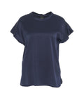 T-shirt in seta 'Farida' #blu