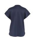 T-shirt in seta 'Farida' #blu