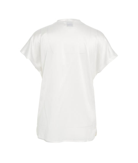 T-shirt in seta 'Farida' #bianco