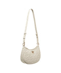 Borsa a spalla con monogramma 'Mini Half Moon' #bianco