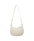 Borsa a spalla con monogramma 'Mini Half Moon' #bianco