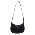 Borsa a spalla con monogramma 'Mini Half Moon' #nero