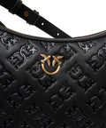 Borsa a spalla con monogramma 'Mini Half Moon' #nero