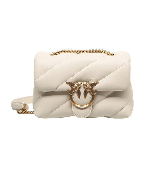 Borsa a tracolla in pelle 'Mini Love Puff' #bianco