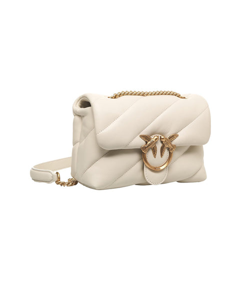 Borsa a tracolla in pelle 'Mini Love Puff' #bianco