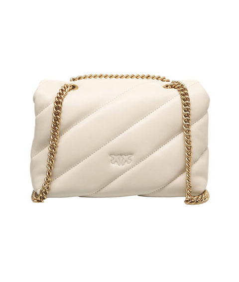 Borsa a tracolla in pelle 'Mini Love Puff' #bianco