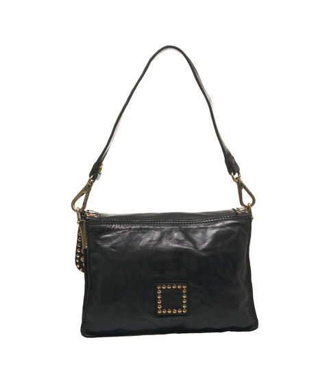 Borsa a tracolla in pelle 'Agnese' #nero