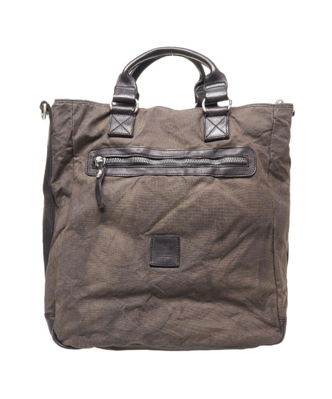 Borsa business in canvas e pelle #marrone