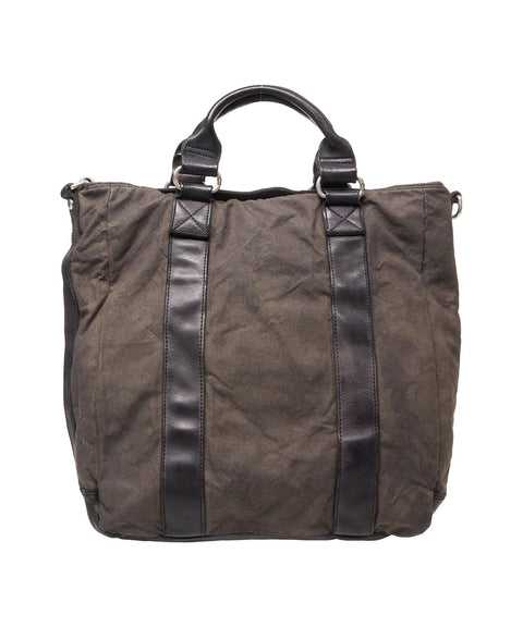 Borsa business in canvas e pelle #marrone