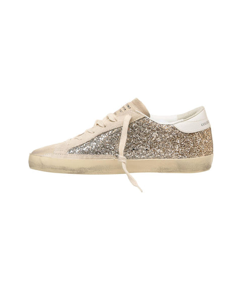 Sneakers con glitter 'Super Star Classic' #bianco