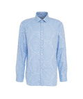 Camicia in cotone con motivo paisley #blu